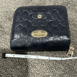 Coach wallet. Blue leather. Good condition